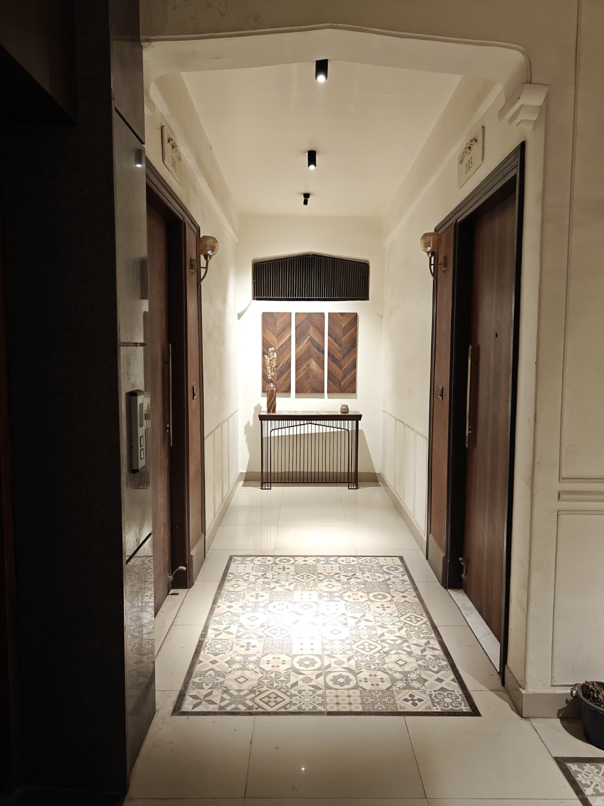 Interior view of modern decor and elegant lighting