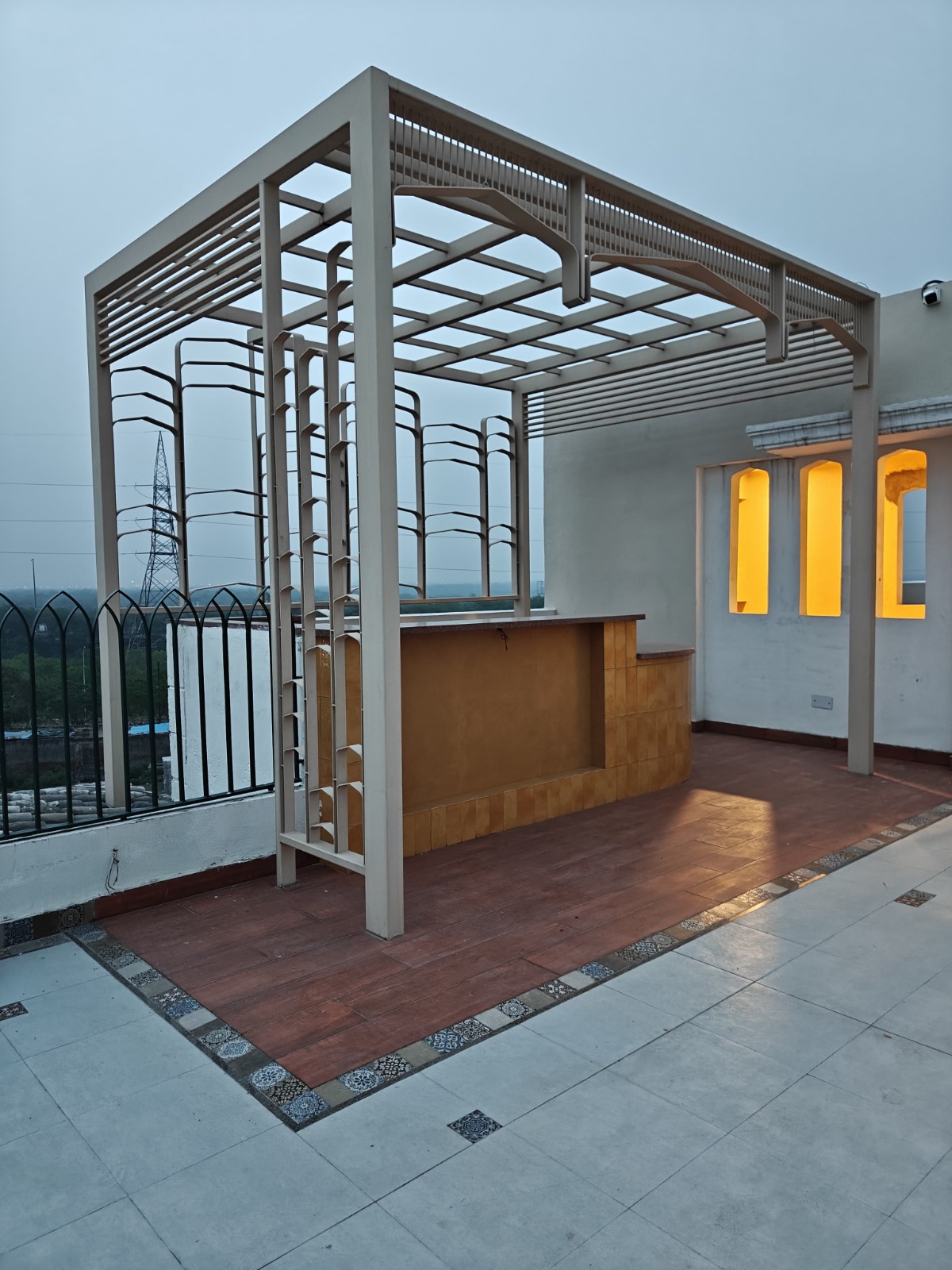 Interior view of modern decor and elegant lighting